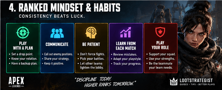 Apex Legends Ranked guide showing recommended Legend roles for different squad strategies