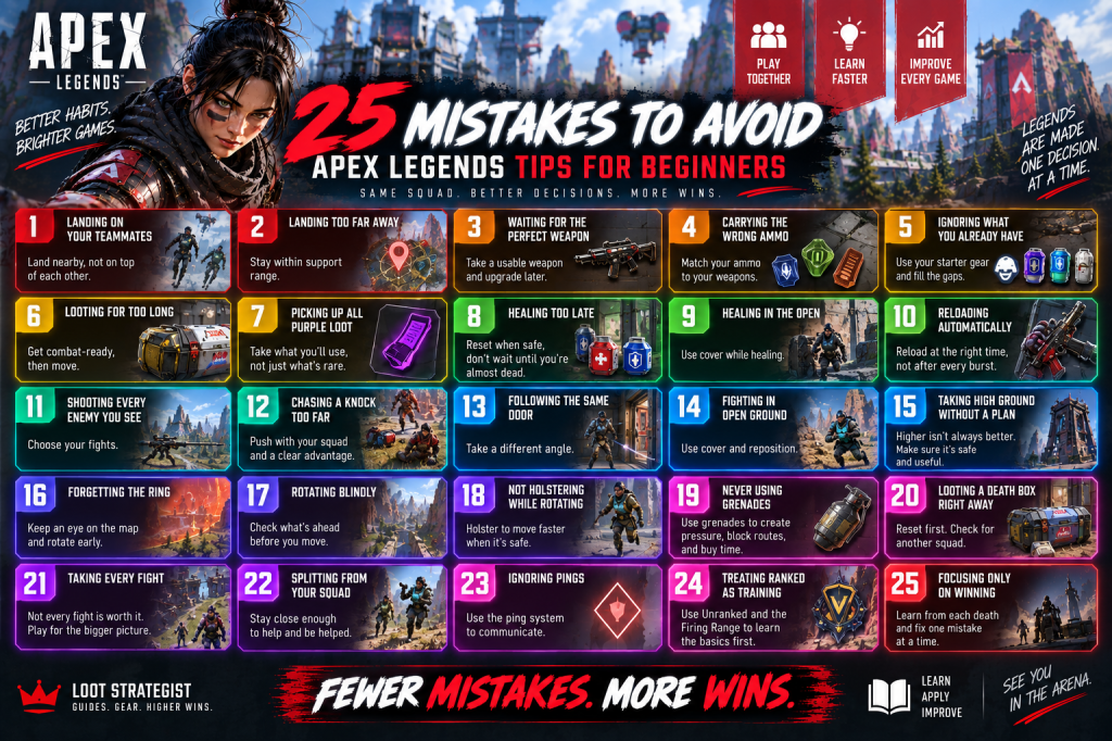 Apex Legends 25 beginner mistakes to avoid checklist